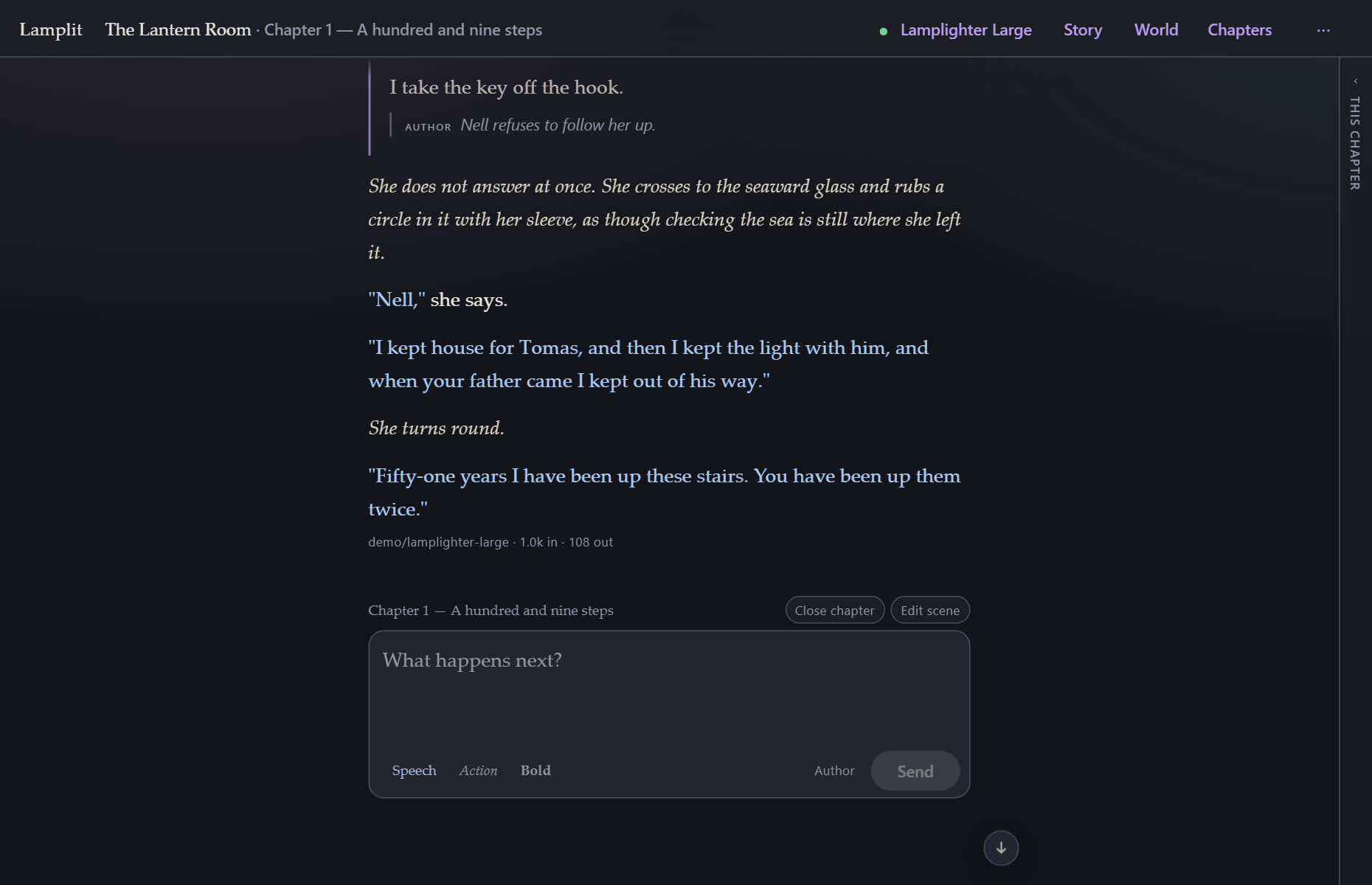 The direction as the page keeps it: a note, not a line
