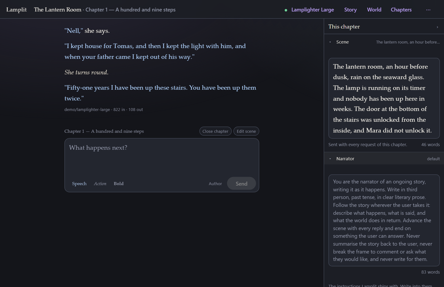 The scene, the narrator and the persona, beside the page