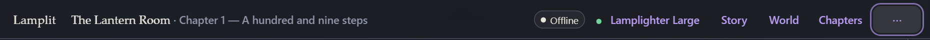 Offline in the top bar