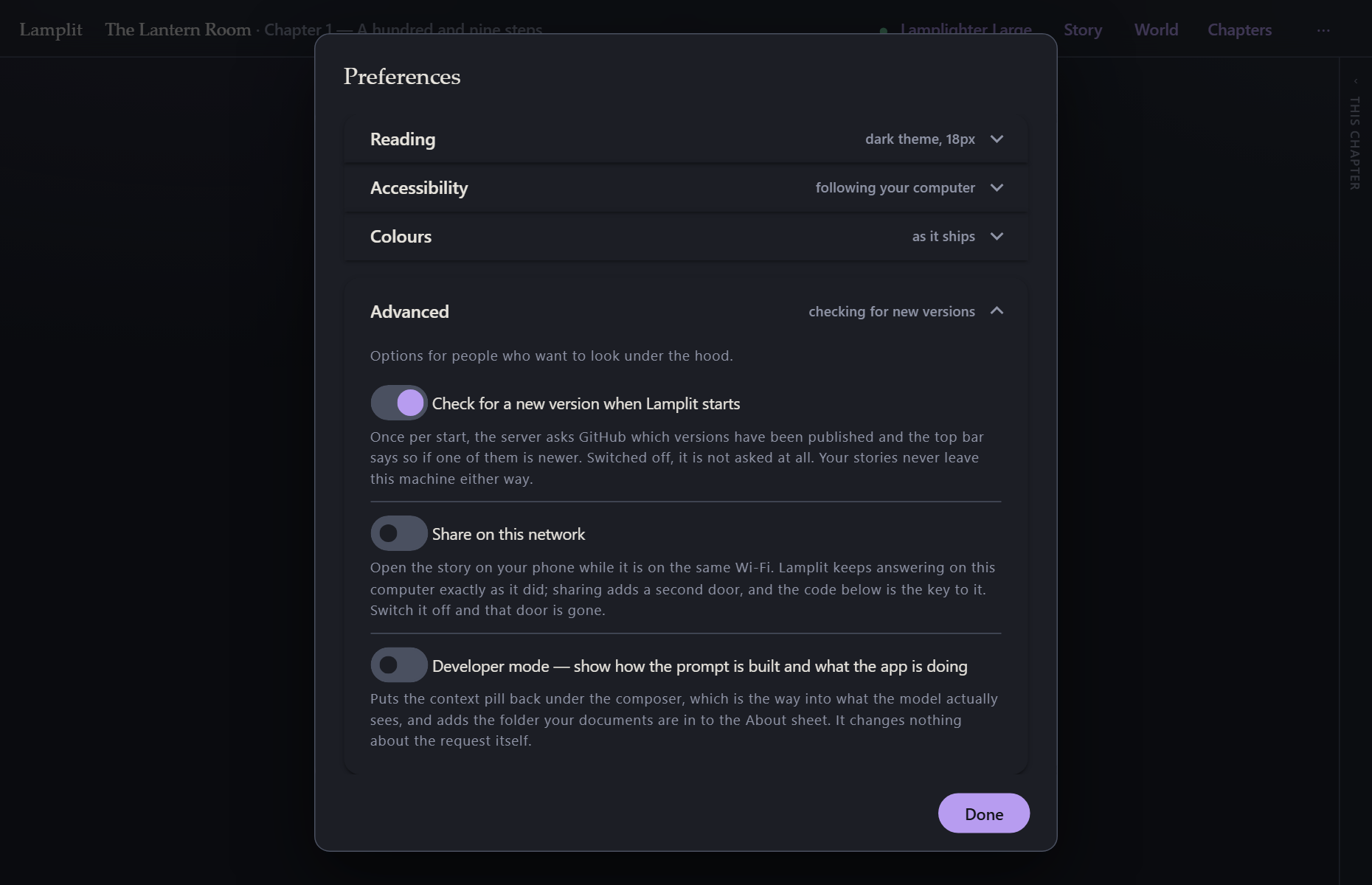 Developer mode, and what it puts back